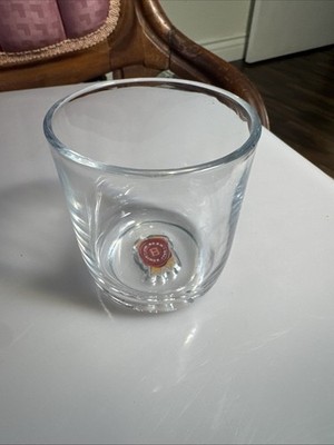 Jim Beam Bourbon Whiskey, Rocks Glass Bottom Ribbon Logo