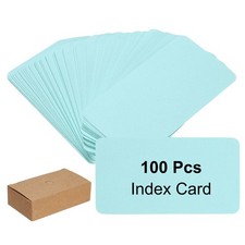 2" x 3.5" Note Card, 100 Pcs Index Card Kraft Paper Round Corner, Blue