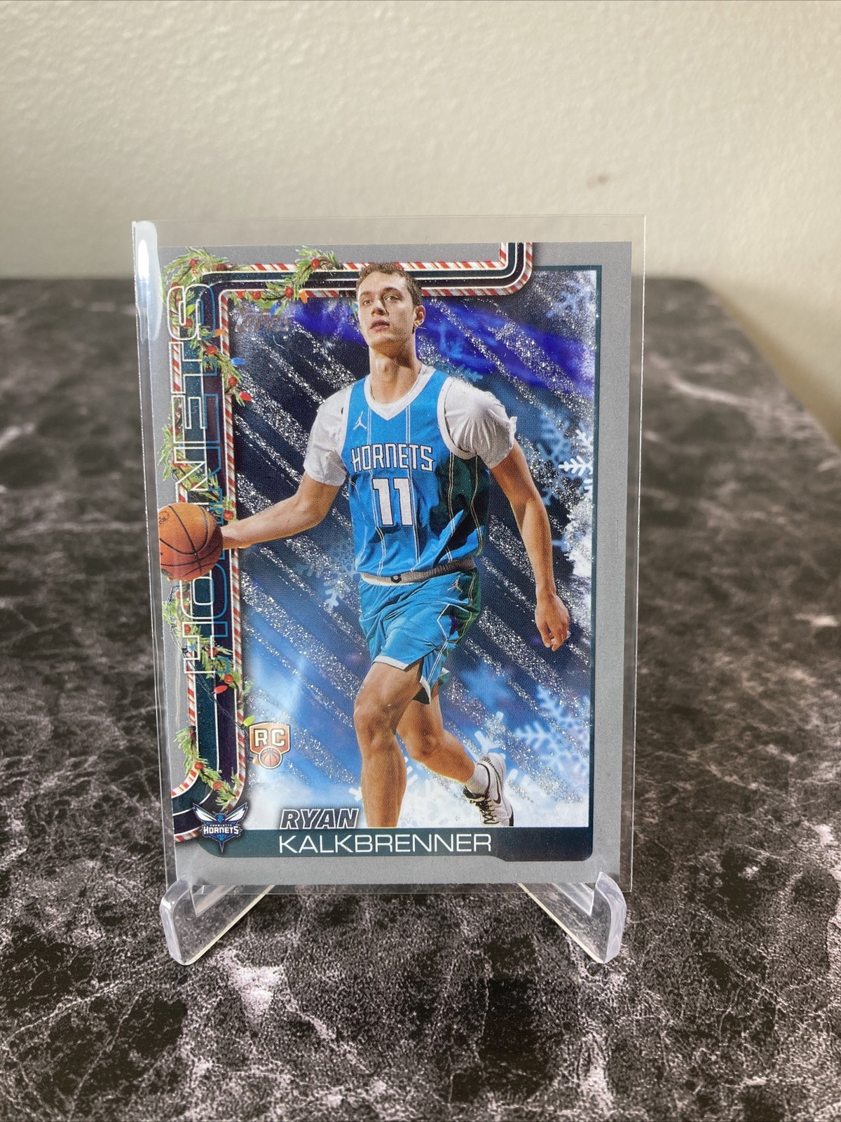 2025-26 Topps Holiday Ryan Kalkbrenner Glitter RC H194 Charlotte Hornets