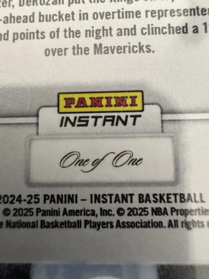 ¡¡Baloncesto instantáneo DeMar DeRozan 1/1 Kings Panini!! Último segundo disparo Foto 4 de 4