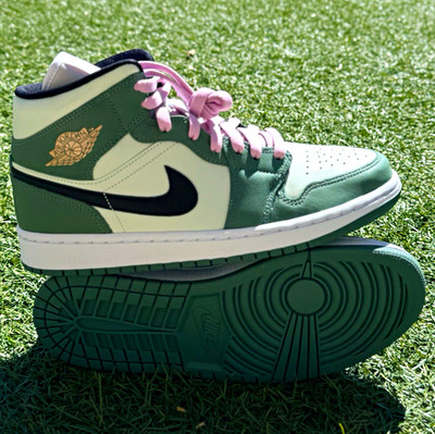 Nike Air Jordan 1 Mid SE Dutch Green Pink Women s 10 Men s 8.5 CZ0774-300 NEW