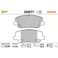 1X Bremsbelagsatz, Scheibenbremse Valeo 302677 Passend FüR Hyundai KIA Naza