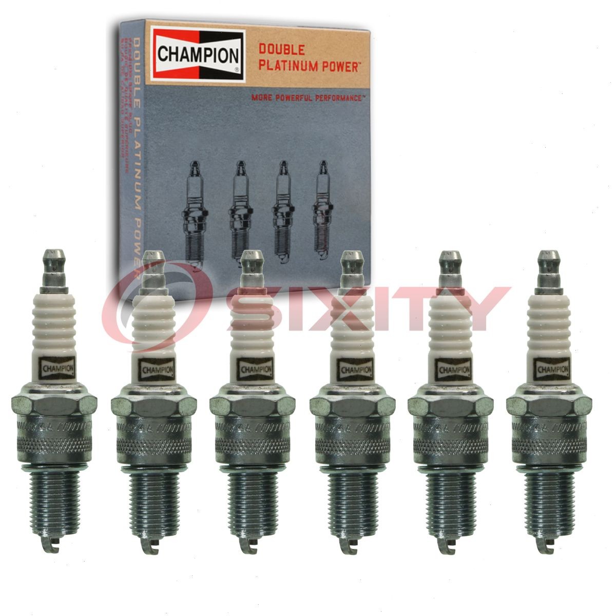 6 pc Champion Double Platinum Spark Plugs for 1965-1973 Jeep J-2500 3.8L lk