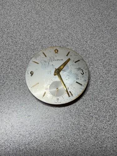 Vintage Bulova 16AC 17 Jewels Watch Movement with Dial & Hands - Parts/Repair