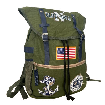  BlueNGold Backpack Rucksack Tasche Success Olivgrün Vintage Militär US Navy.