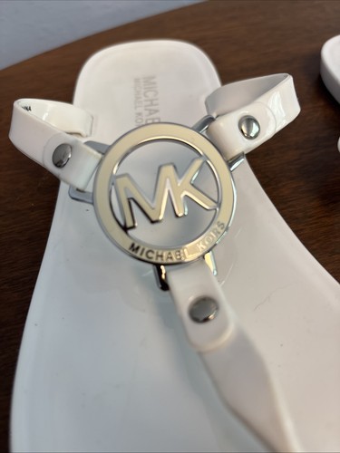 Michael Kors Schuhe Damengröße 6 Gummi Flip-Flop Sandalen Sommer weiß - Bild 2 von 5