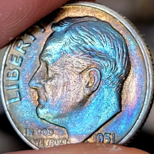 Photo of a 1951-P Roosevelt Dime from an eBay listing that sold on Jul 17, 2026