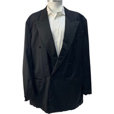 HUGO BOSS Double Breasted Blazer Tuxedo Black Mens 48R 2XL