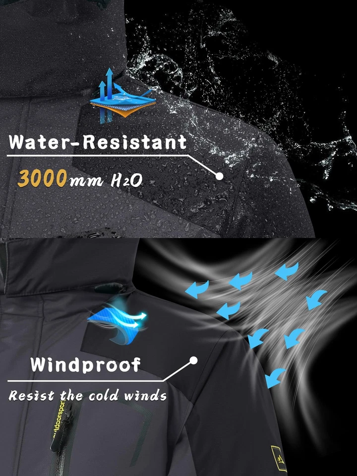 Para hombres Chaqueta Térmica Esquí Nieve Invierno Aire Libre Montaña Escalada Informal Trabajo Abrigos Foto 3 de 4