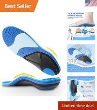 240 lbs Plantar Fasciitis Insoles with Shock Guard - High Arch Arch Support