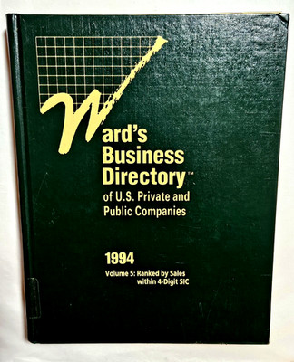 Ward's Business Directory of U.S. Private & Public Companies, 1994 Vol. 5 SIC-4