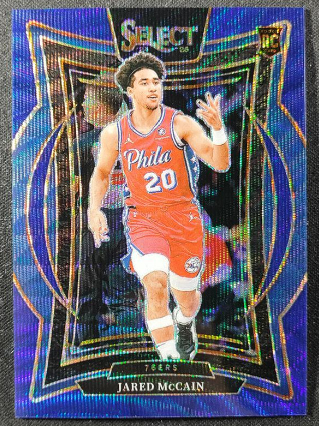 Jared Mccain 2024-25 Panini Select 54/75 Blue Wave RC Concourse 76ers #82