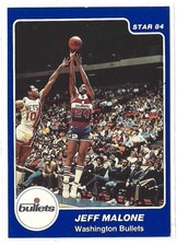 1983-84 Star JEFF MALONE #212 - Blue Border Near Mint Washington Bullets Rookie