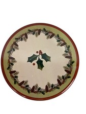 Holiday Tin With Pinecone & Holly Design 3 Lb Capacity Made In USA Durable Metal