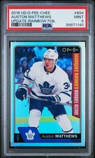2016 UD O-PEE-CHEE UPDATE RAINBOW FOIL #694 AUSTON MATTHEWS PSA 9
