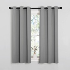 NICETOWN Bedroom Curtains Blackout 34"W x 54"L Pack of 2 , Silver Grey