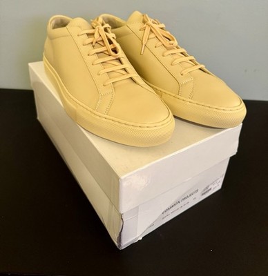 Common Projects Achilles Low Yellow Leather Sneakers EU 45 US 12 1528-3074 NIB