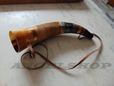 Viking War Horn 16" Genuine Ox-Horn Battle Trumpet Premium Hand Engraved