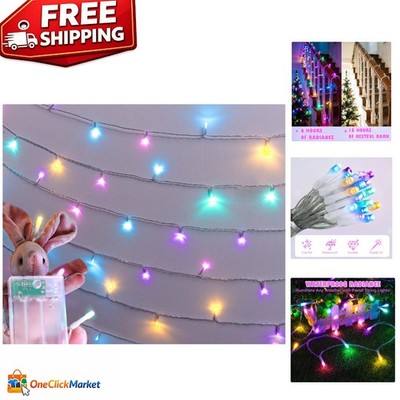 Flexible 9.8ft Pastel LED Lights - Twinkling Decor for Easter Crafts & Parties