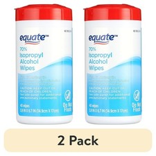 Equate 70 Isopropyl Alcohol Wipes, 40 Wipes- 2 Pack 