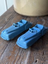 2 VINTAGE ACME Blue HARD PLASTIC CONVERTIBLE TOY CAR Made In USA RARE