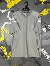 Adidas Vintage Jersey Football Soccer Shirt Gray 90s Trikot Men Size L ig93