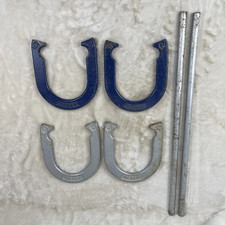 Set of 4 Vintage Regent Steel Pitching Horseshoes Blue/Gray