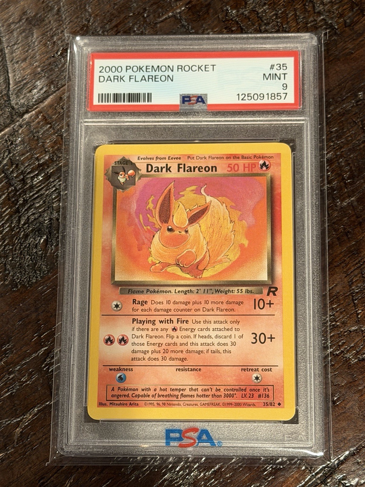 2000 Dark Flareon Pokemon Team Rocket First 1st Edtion #35 PSA 9