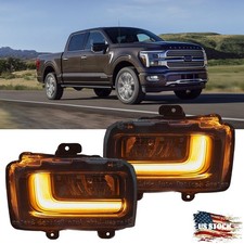 For 2024 2025 2026 Ford F150 F-150 LED Bumper DRL Fog Lights Driving Lamps Turn