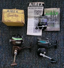 Vintage Fishing Reels, AIREX BACHE BROWN SPINSTER, SPORTSMAN 106, BEACHCOMBER.