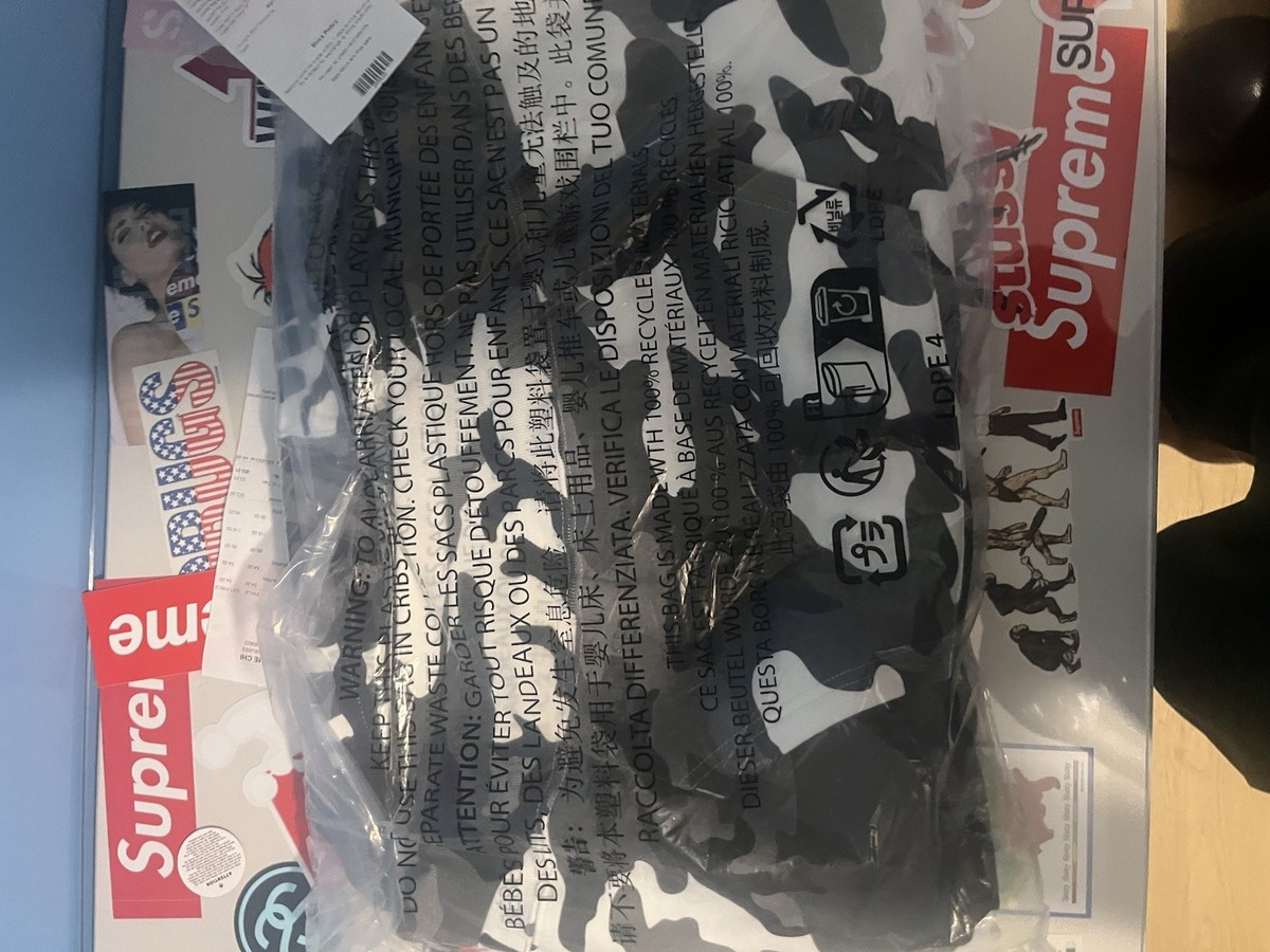 Supreme Hoodie Satin Appliqué Snow Camo Hooded Sweatshirt Size L 