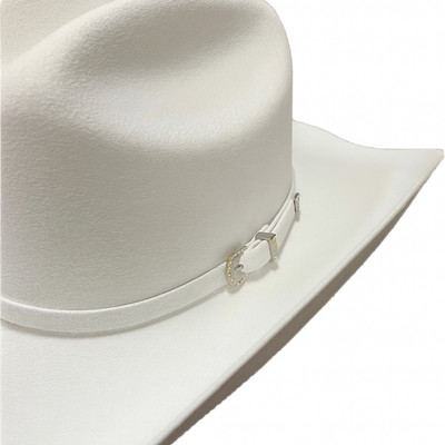 Men's 100X Western Cowboy Felt Hat Tejana GenuineWool Vaquera Estilo Taco- White