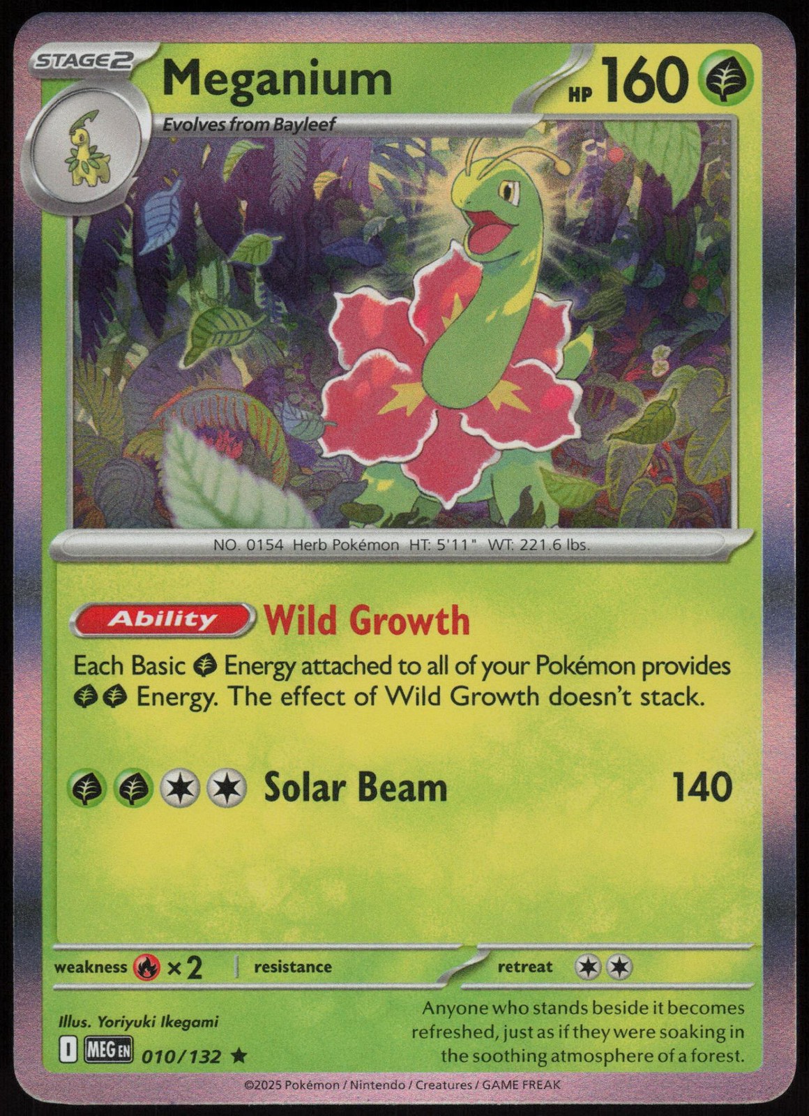 Meganium 010/132 Rare Mega Evolution Pokemon Holo Near Mint