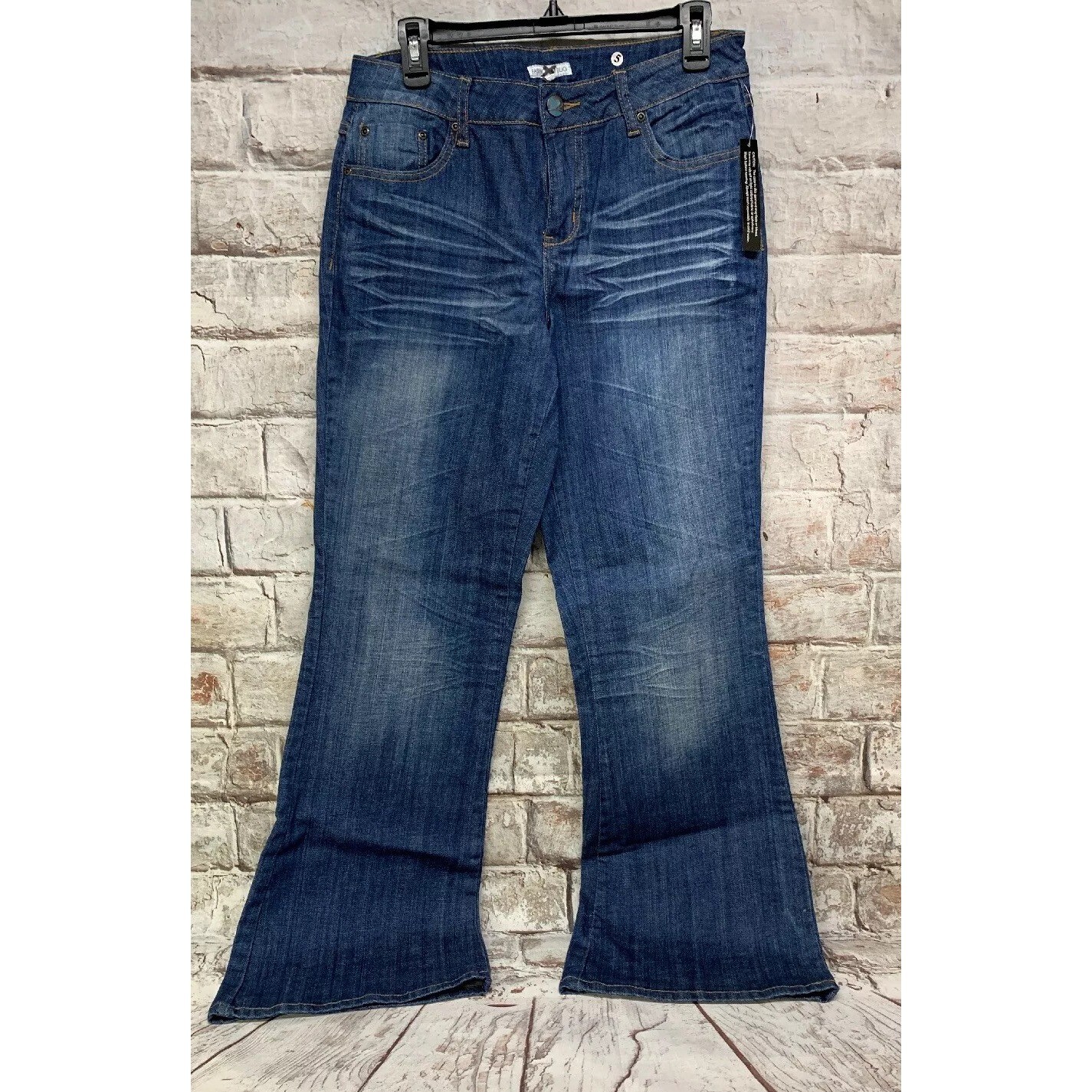 Vintage Fashion Bug Womens Blue Flare Jeans Embellished Pockets Bootcut size 12