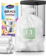 13 Gallon 60 Count Tall Kitchen Trash Bags 10 Gal 12 Gal 13 Gal Fit 50 Liters Ga