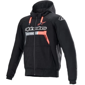 Alpinestars Chrome Ignition Hoodie Motorcycle - Black / Red Fluo