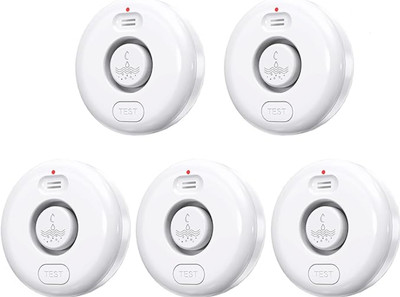 FANSITC Water Leak Detectors 5 Pack 120dB Loud Sensor Wireless - White