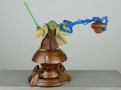 P1905 STAR WARS SAGA YODA JEDI MASTER FORCE ACTION ATTACK CLONES NEARLY COMPLETE