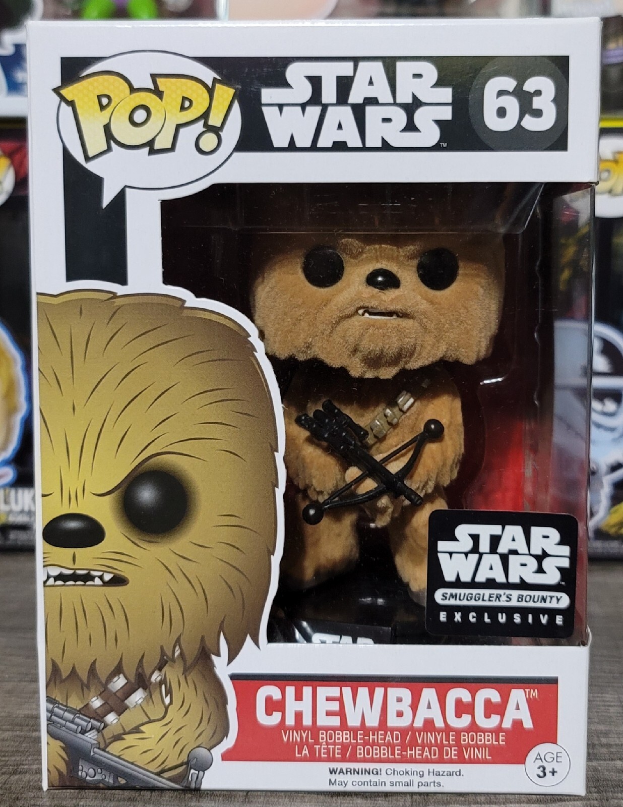 Funko Pop! Star Wars The Force Awakens Chewbacca - Flocked #63, Free Shipping