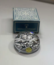 Avon 24% Lead Crystal Snowflake Paperweight Made In France Clear Glass Dome