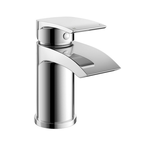 Libra Waterfall Bathroom Tap Basin Mono, Bath Filler & Shower Mixer Solid Brass - Picture 2 of 17