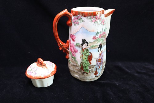 Vintage Kutani Geisha Tea Coffee Set Gardens People Gold Trim 8 pc - Picture 13 of 20