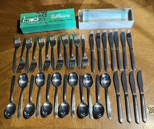 Superior Stainless Sophisticate Flatware 35 Lot Spoons Forks Knives NIB