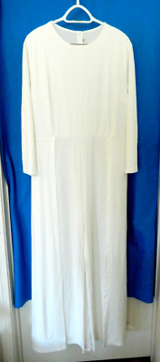 Verwin Flowy Panel Wide Leg Jumpsuit-2XL, white