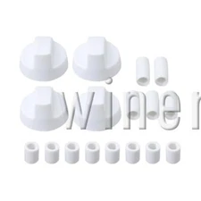 4x Universal White Plastic Round Control Knobs Replacement Knob Parts