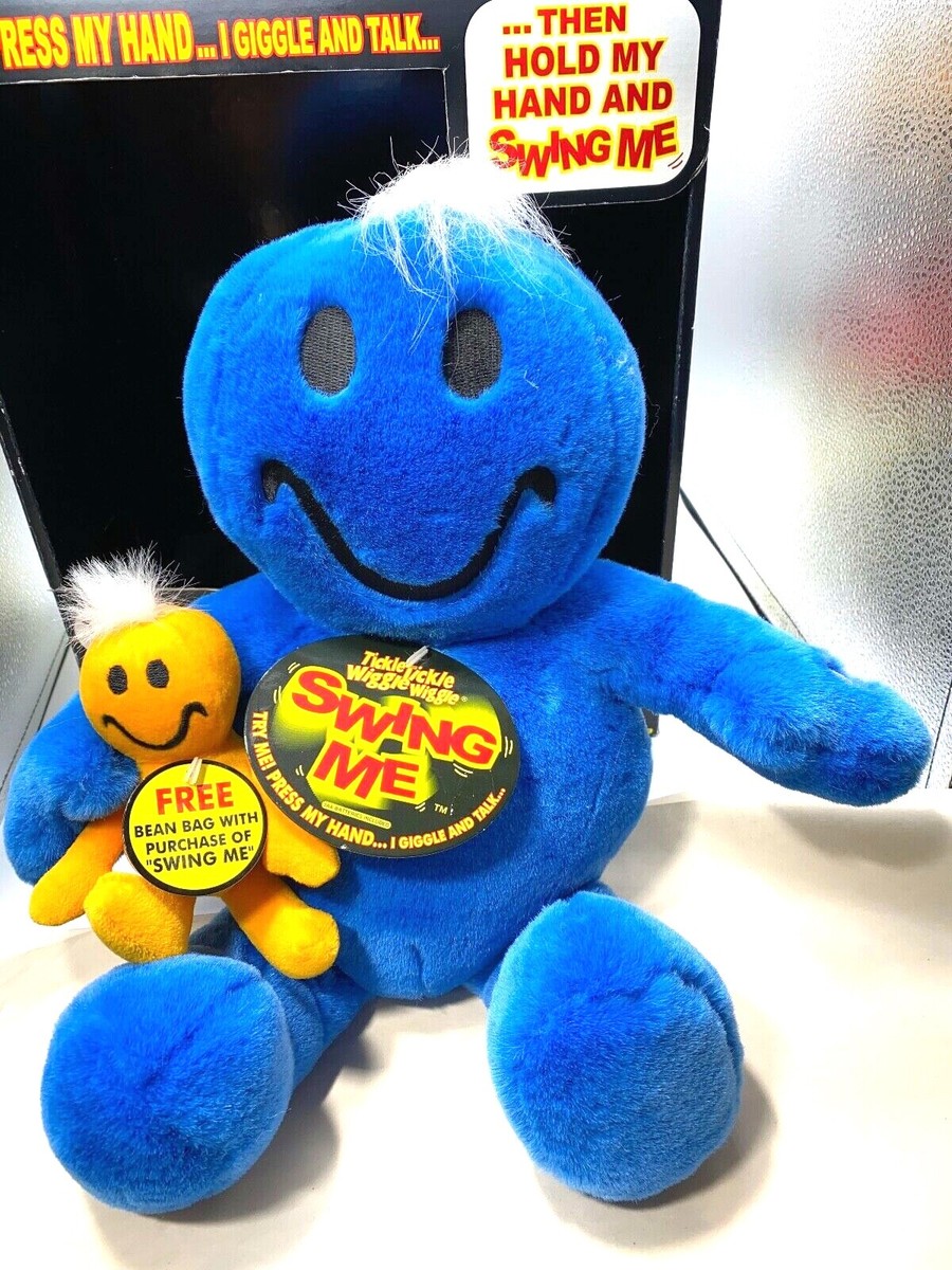 TICKLE WIGGLE SWING ME PLUSH SMILEY FACE TOY DANDEE ORIG BOX WORKS