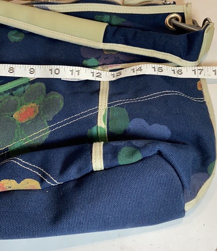 Superga Blue Floral Canvas Satchel Bag Handbag - Picture 8 of 9