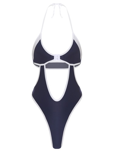 Traje de baño de una pieza para mujer Traje de baño Corte alto Leotardo Tanga Monokini Body - Imagen 24 de 56