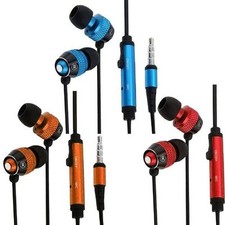 3-Pack In-Ear 3.5mm Earphone Earbud with Mic - Blue, Red, Copper