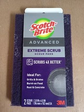 Scotch-Brite Advanced Extreme Scrub Scour Pads Grill Cleaning 2 Pack NEW